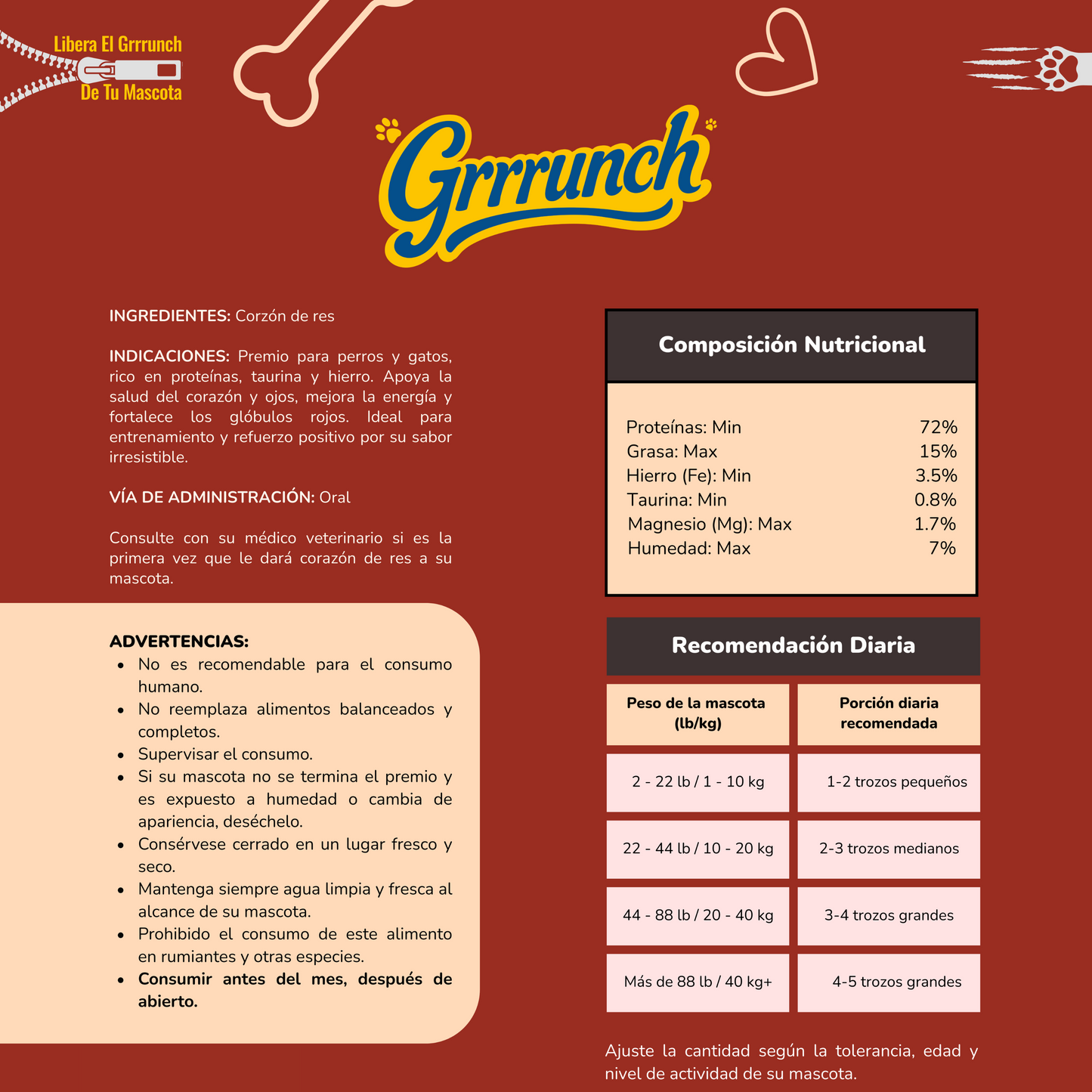 Lovecrunch – Corazón de Res Deshidratado para Perros y Gatos