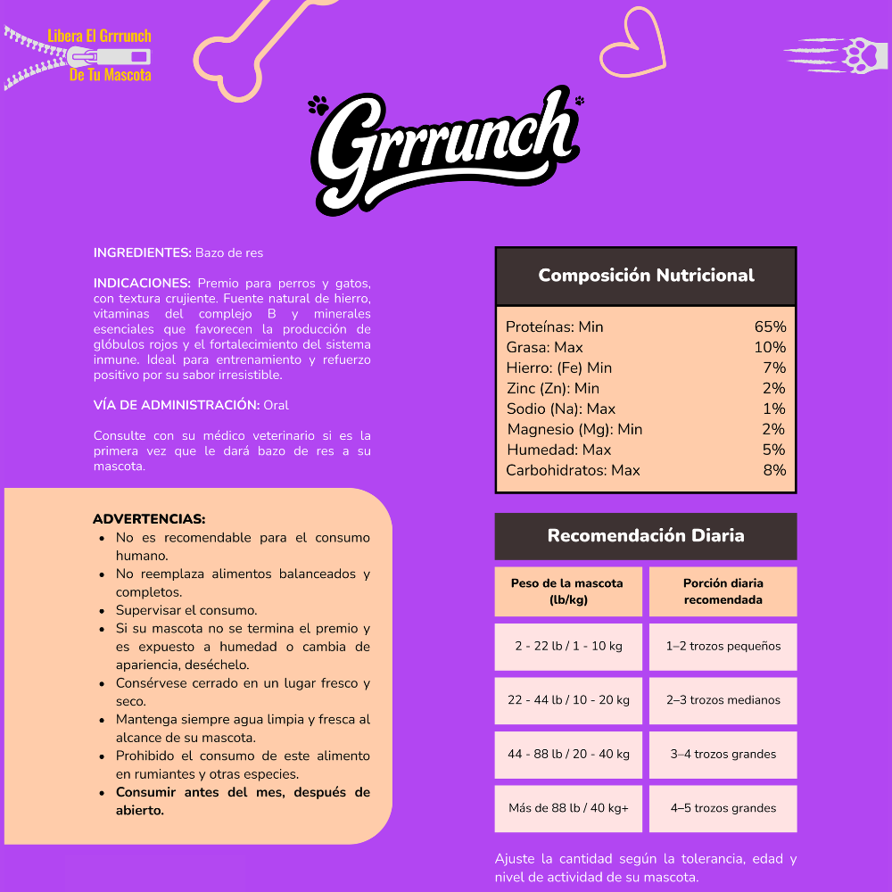 Bazicrunch – Bazo de Res Deshidratado para Perros y Gatos