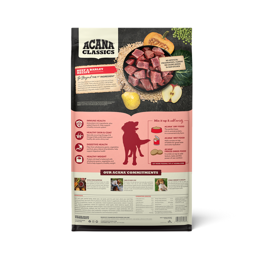 ACANA Classics Res y Cebada, alimento seco con carne de res para perros