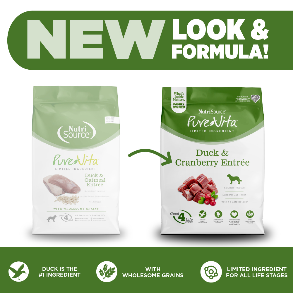 NutriSource Pure Vita Duck & Cranberry Entrée - Perro