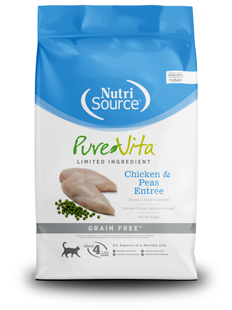 NutriSource Pure Vita Chicken & Pea Entrée Grain Free - Gato