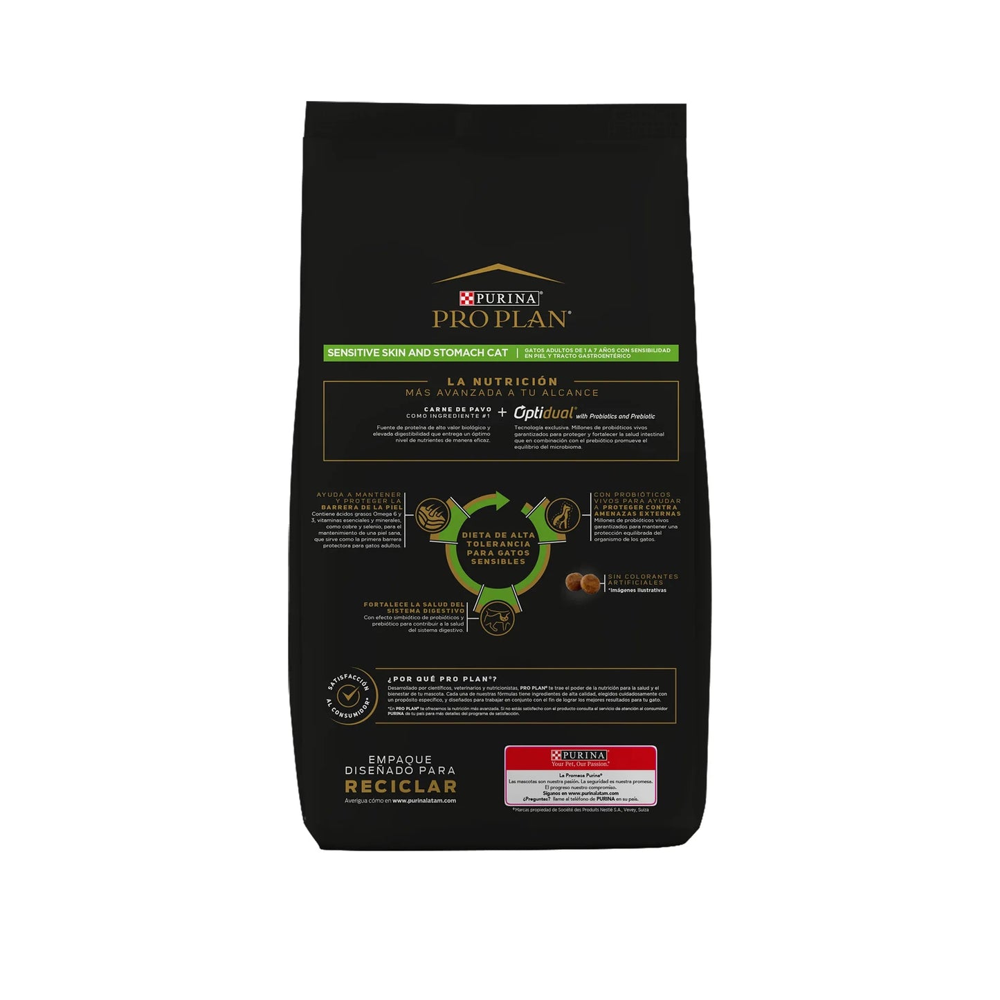 Concentrado Purina Pro Plan Gato Adulto Piel y Estómago Sensible (Sensitive Skin & Stomach) - Pet Republic GTPurina