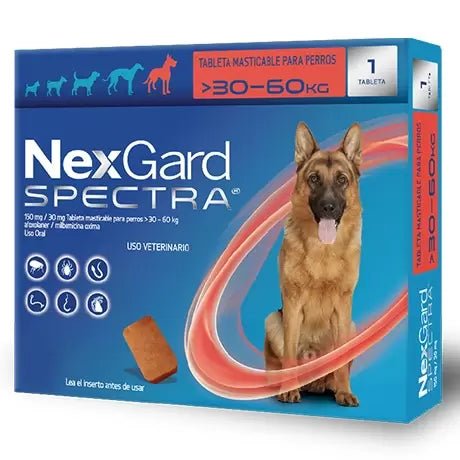 NexGard Spectra XL 30.1–60 kg | Antipulgas, garrapatas y gusano barrenador - Pet Republic GTNexGard Spectra