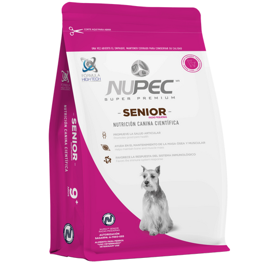 Bolsa de Nupec Senior Raza Pequeña para perros, vista frontal