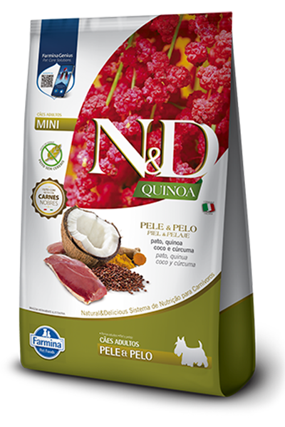 N&D Quinoa Piel & Pelaje Pato Adult Mini