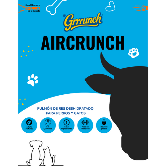 Aircrunch – Pulmón de Res Deshidratado para Perros y Gatos