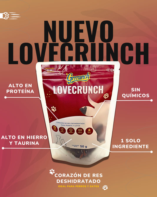 Lovecrunch – Corazón de Res Deshidratado para Perros y Gatos