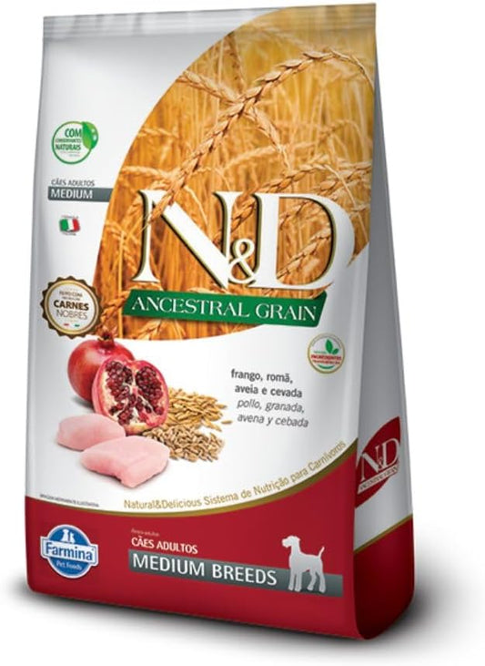 N&D Ancestral Grain Pollo & Granada Adulto Razas Medianas