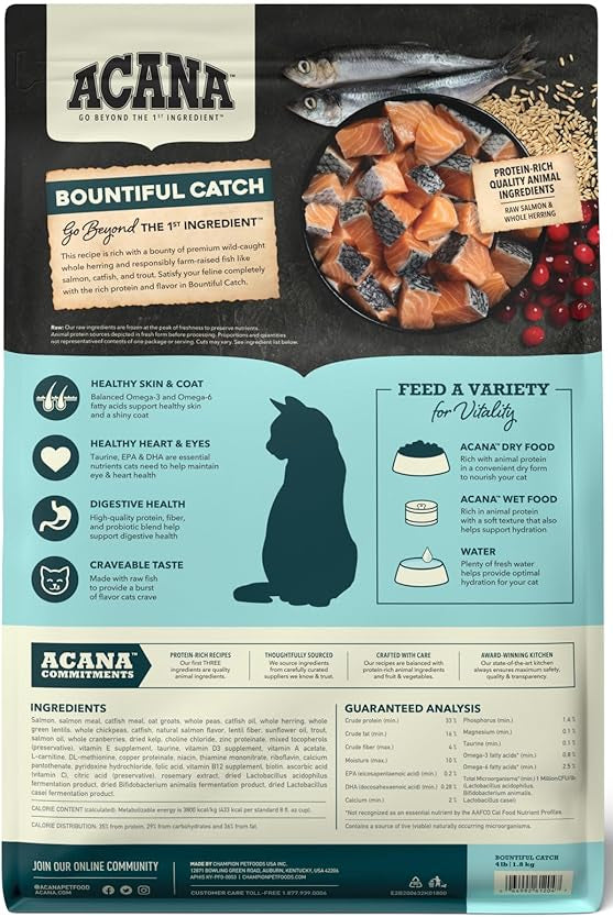 ACANA Bountiful Catch 4LB - Gatos Adultos