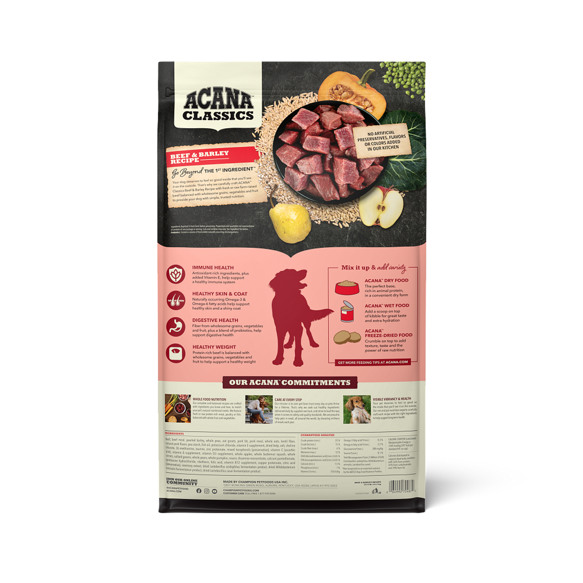 ACANA Classics Res y Cebada, alimento seco con carne de res para perros