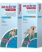 Bravecto 1M Triple para perros gigantes