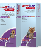 Bravecto 1M Triple para perros miniaturas