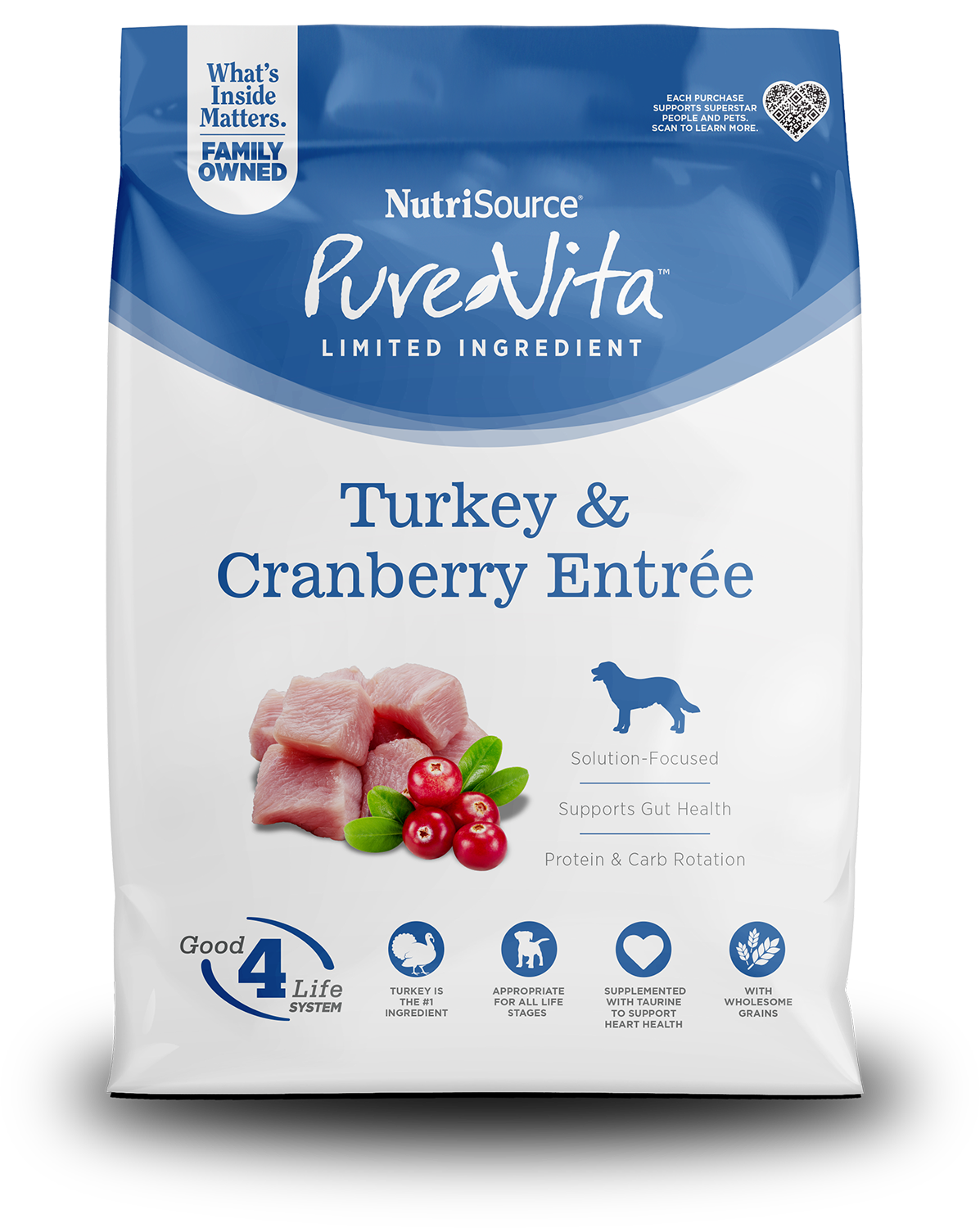 NutriSource Pure Vita Turkey & Cranberry Entrée - Perro