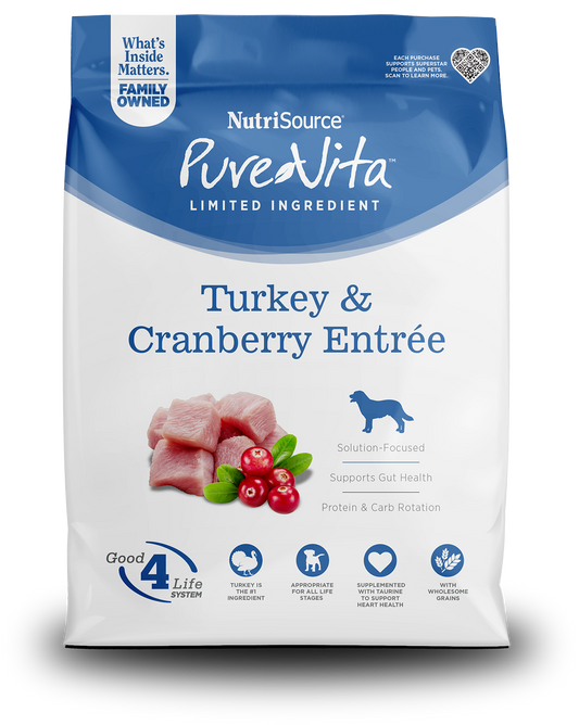 NutriSource Pure Vita Turkey & Cranberry Entrée - Perro