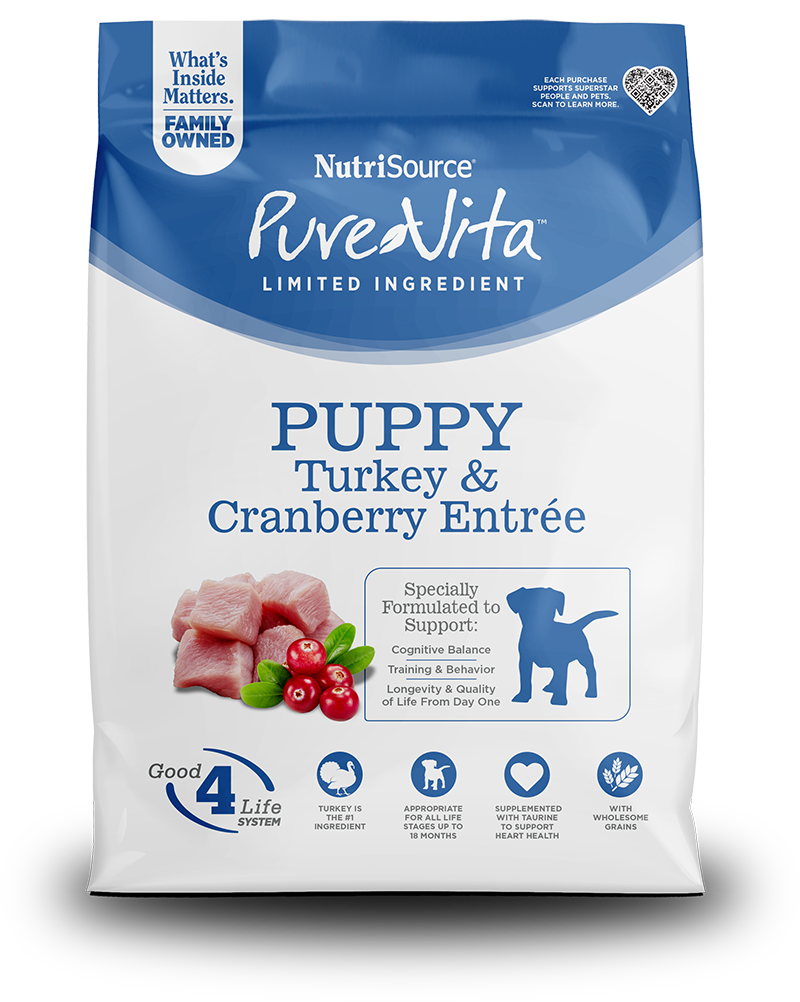 NutriSource Pure Vita Puppy Turkey & Cranberry Entrée - Perro