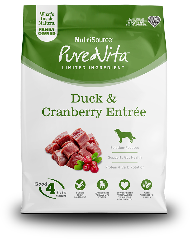 NutriSource Pure Vita Duck & Cranberry Entrée - Perro