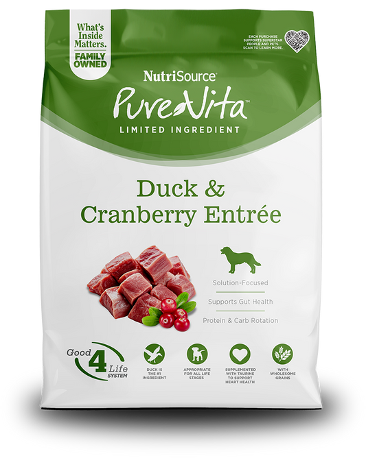 NutriSource Pure Vita Duck & Cranberry Entrée - Perro