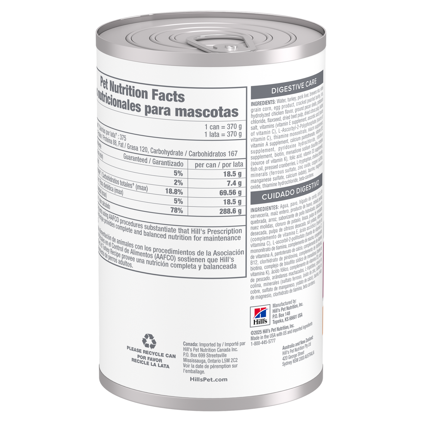 Hill’s Prescription Diet i/d Digestive Care Lata de Pavo para Perro 370 g