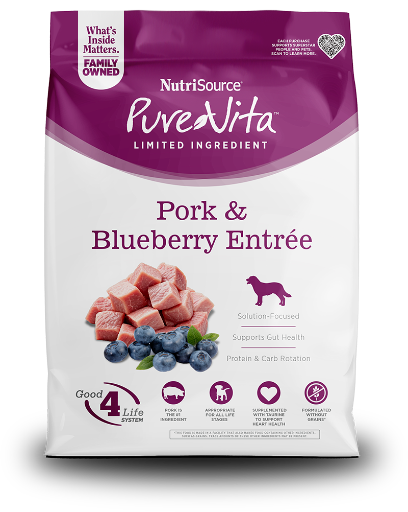 NutriSource Pure Vita Pork & Blueberry Entrée - Perro