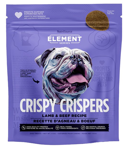NutriSource Lamb & Beef Crispy Crispers Treats de Cordero y Res para Perros 4 oz
