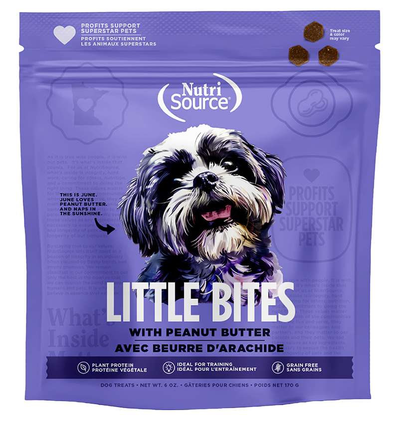 NutriSource Little Bites with Peanut Butter GF - Treats de Mantequilla de Maní para Perros