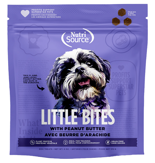 NutriSource Little Bites with Peanut Butter GF - Treats de Mantequilla de Maní para Perros