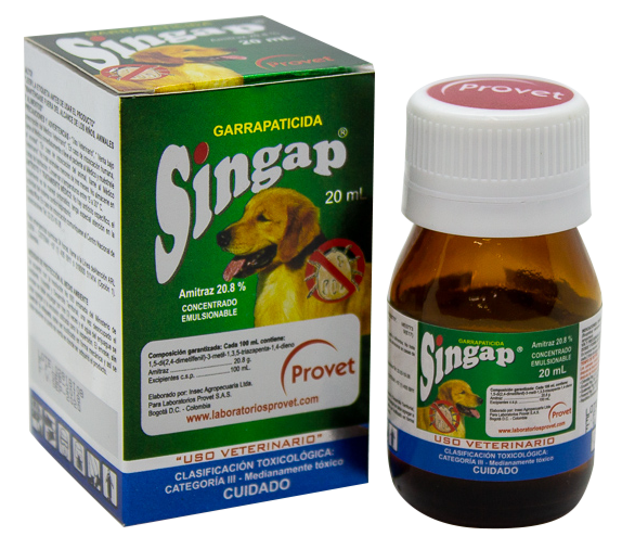 Singap Garrapaticida 20 mL – Amitraz 20.8% Provet