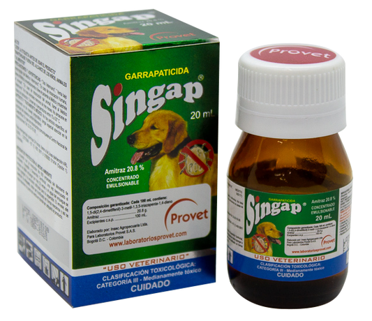 Singap Garrapaticida 20 mL – Amitraz 20.8% Provet