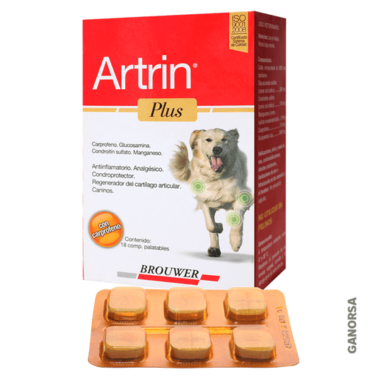 Artrin Plus | Alivio rápido para dolor y regeneración de articulaciones en perros - Pet Republic GTBROUWERCaja (18 comprimidos)