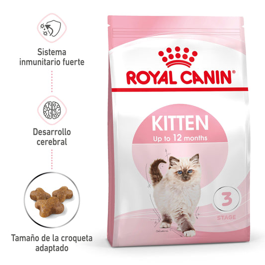 Croquetas de Royal Canin Kitten de tamaño adaptado para gatitos