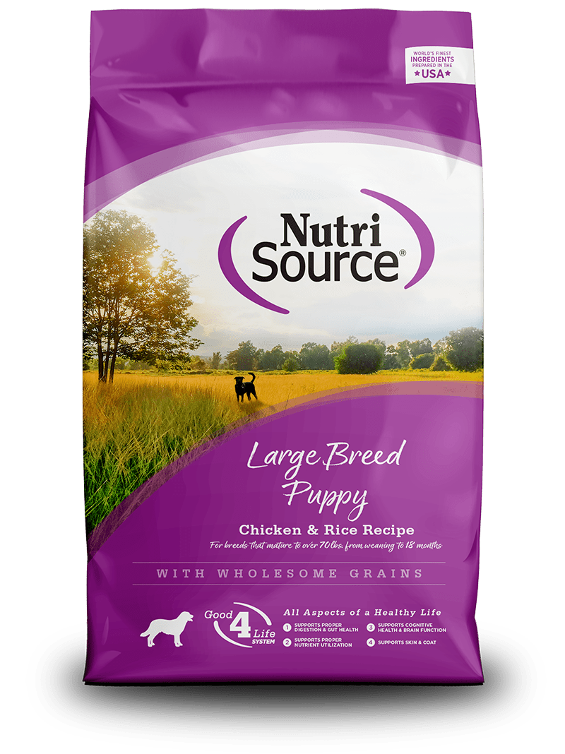 Concentrado NutriSource Cachorro – Razas Grandes, Pollo y Arroz - PetRepublicGtNutrisource4 LB (26% - 16%)