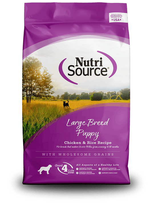 Concentrado NutriSource Cachorro – Razas Grandes, Pollo y Arroz - PetRepublicGtNutrisource4 LB (26% - 16%)
