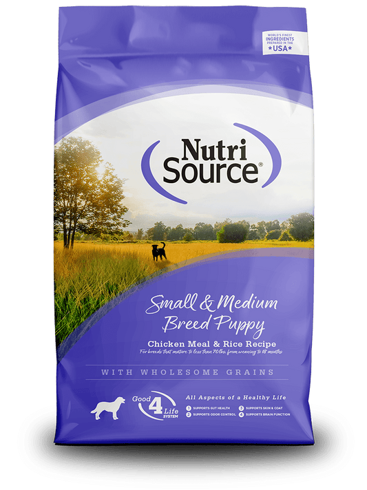 Concentrado NutriSource Cachorro – Razas Pequeñas y Medianas, Pollo y Arroz - PetRepublicGtNutrisource4LB (Proteína - Grasa: 32% - 21%)