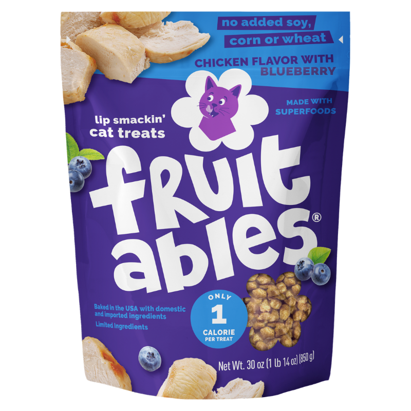 Bolsa de premios Fruitables para gatos sabor pollo y arándano