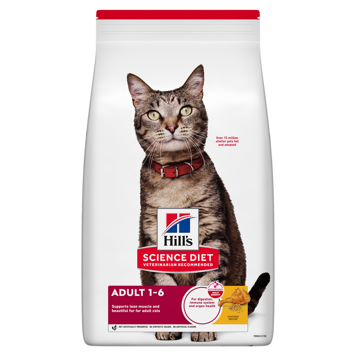 Bolsa de Hill's Science Diet Adult con pollo para gatos adultos, vista frontal