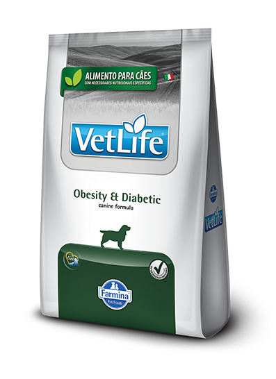 Saco de Farmina Vet Life Obesity & Diabetic para perros adultos, vista frontal