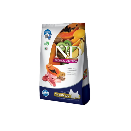 Bolsa de N&D Tropical Selection Cordero para perros adultos mini 2.5 kg, vista frontal