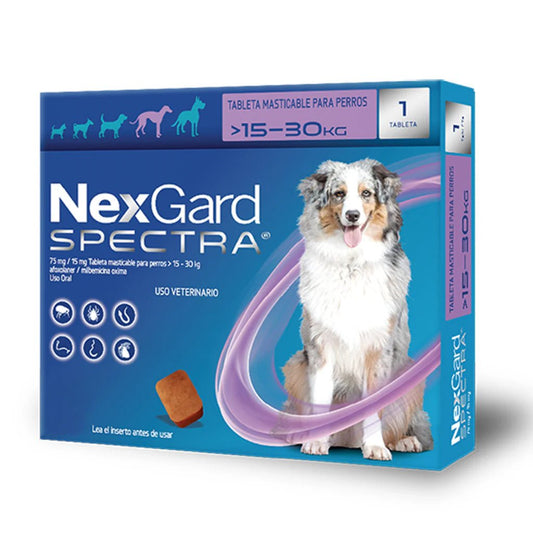 NexGard Spectra L  15.1 - 30 kg | Antipulgas, garrapatas y gusano barrenador - Pet Republic GTNexGard Spectra