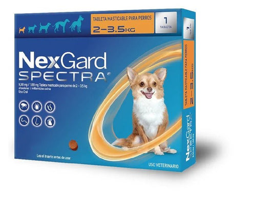 NexGard Spectra XS 2 – 3.5 kg | Antipulgas, garrapatas y gusano barrenador - Pet Republic GTNexGard Spectra