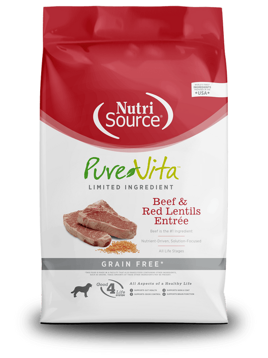 PureVita - Carne y Lentejas Rojas - GF - PetRepublicGtNutrisource4LB (28% - 16%)