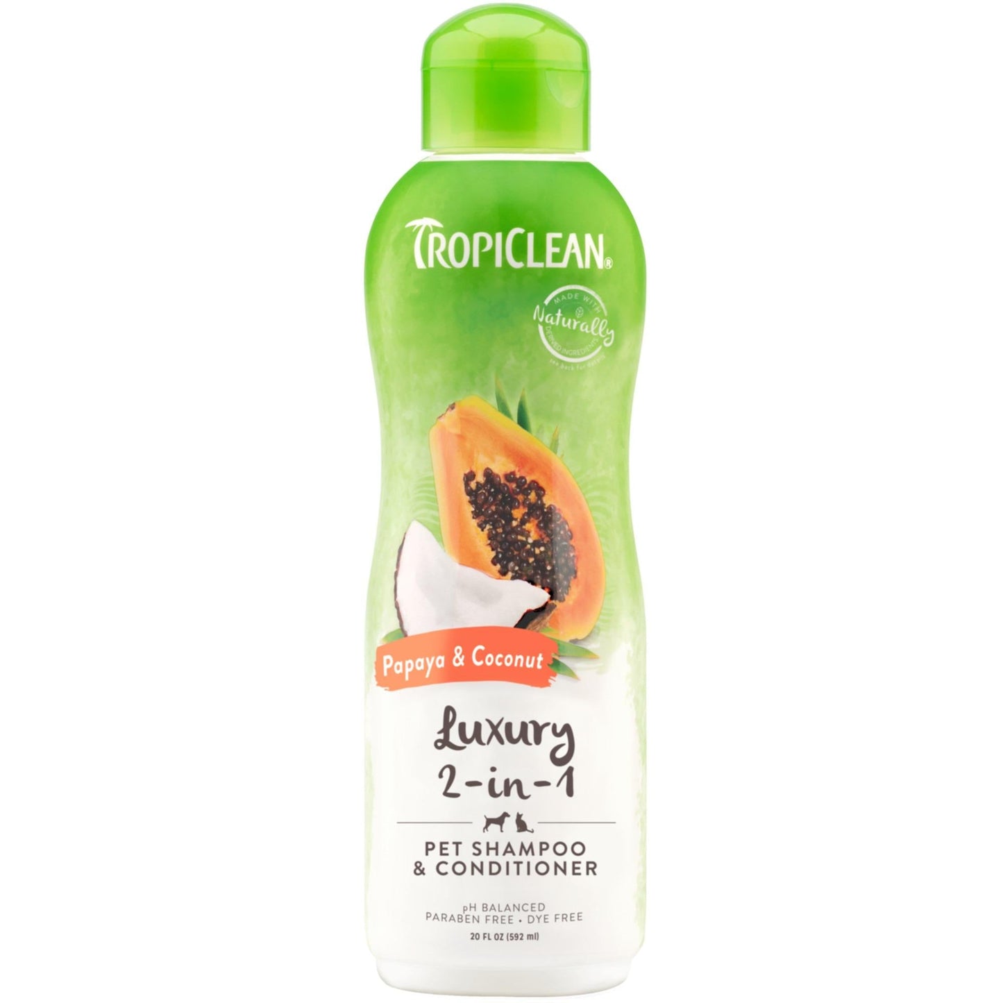 TropiClean Papaya & Coconut 2‑in‑1 Shampoo y acondicionador | Perro y Gato - Pet Republic GTTropiClean12 OZ