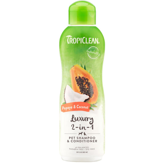 TropiClean Papaya & Coconut 2‑in‑1 Shampoo y acondicionador | Perro y Gato - Pet Republic GTTropiClean12 OZ