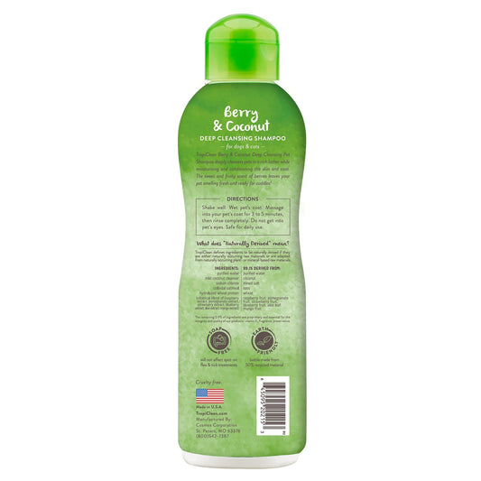 TropiClean Shampoo Berry & Coconut – Limpieza Profunda (Perros y Gatos) - Pet Republic GTTropiClean12 ONZ