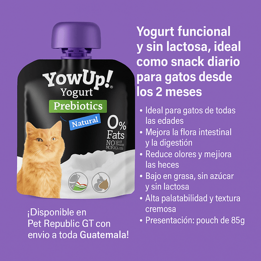 Yogurt para Gatos YowUp! Natural – Con Prebióticos y Sin Lactosa (85g) - PetRepublicGtPetRepublicGt