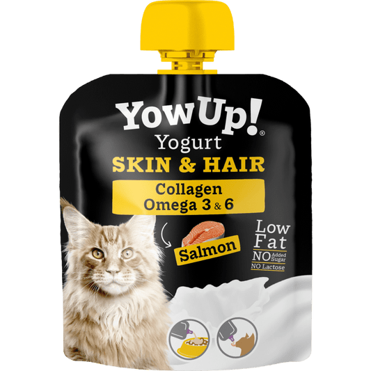 Yogurt para Gatos YowUp! Skin & Hair – Salmón, Omega 3 & 6 y Colágeno (85g) - PetRepublicGtPetRepublicGt